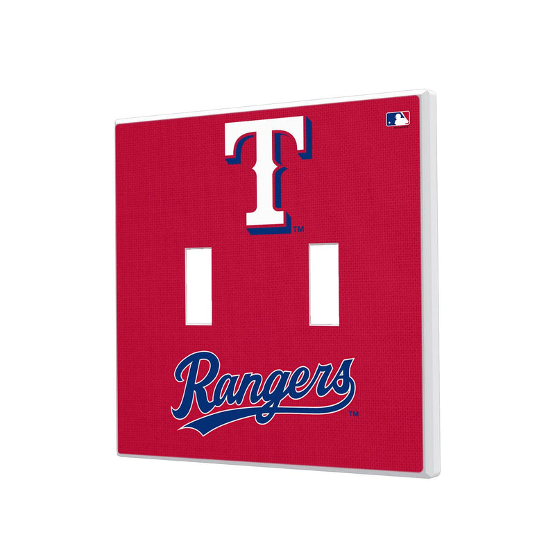 Texas Rangers Solid Hidden-Screw Light Switch Plate - Double Toggle