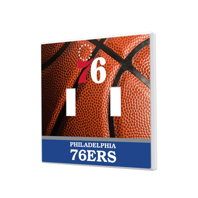 Philadelphia 76ers Basketball Hidden-Screw Light Switch Plate - Double Toggle
