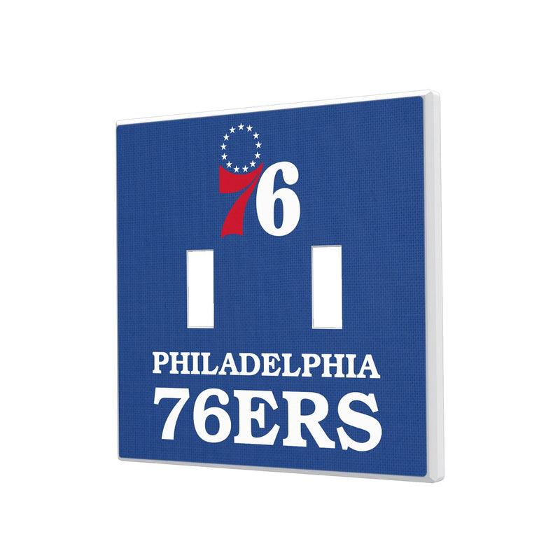 Philadelphia 76ers Solid Hidden-Screw Light Switch Plate - Double Toggle