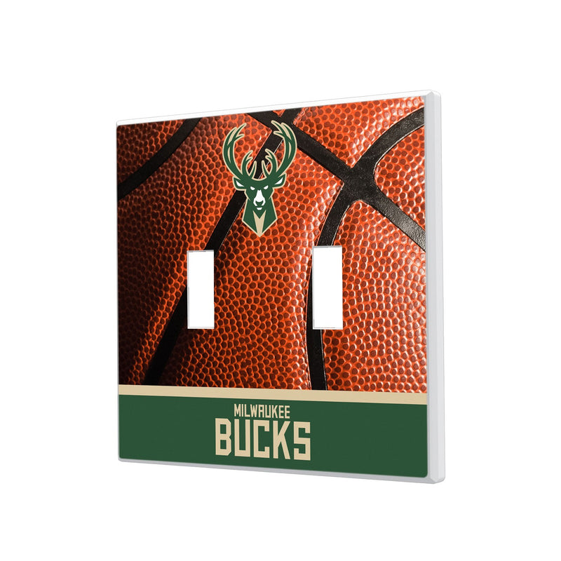 Milwaukee Bucks Basketball Hidden-Screw Light Switch Plate - Double Toggle