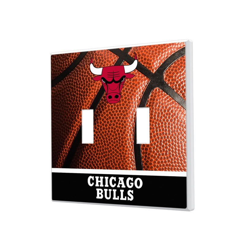 Chicago Bulls Basketball Hidden-Screw Light Switch Plate - Double Toggle