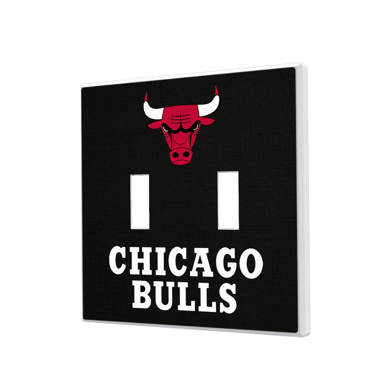 Chicago Bulls Solid Hidden-Screw Light Switch Plate - Double Toggle