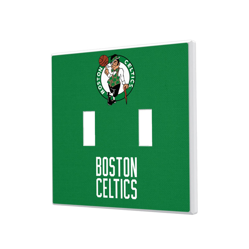 Boston Celtics Solid Hidden-Screw Light Switch Plate - Double Toggle