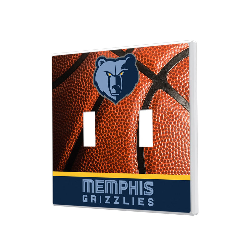 Memphis Grizzlies Basketball Hidden-Screw Light Switch Plate - Double Toggle