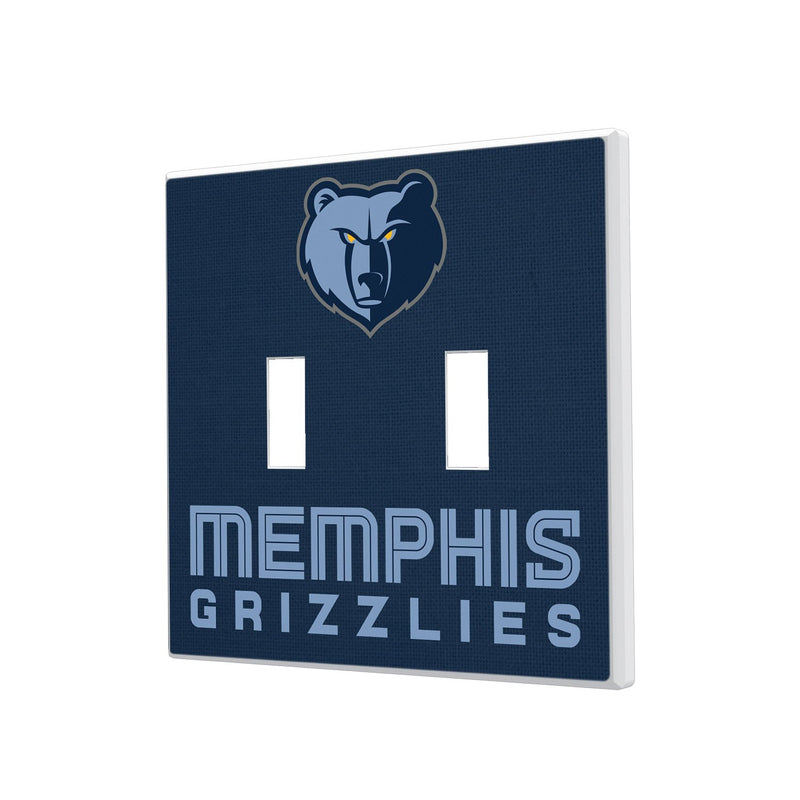 Memphis Grizzlies Solid Hidden-Screw Light Switch Plate - Double Toggle