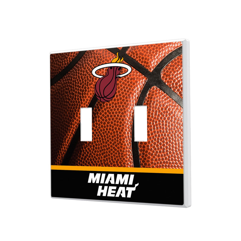 Miami Heat Basketball Hidden-Screw Light Switch Plate - Double Toggle