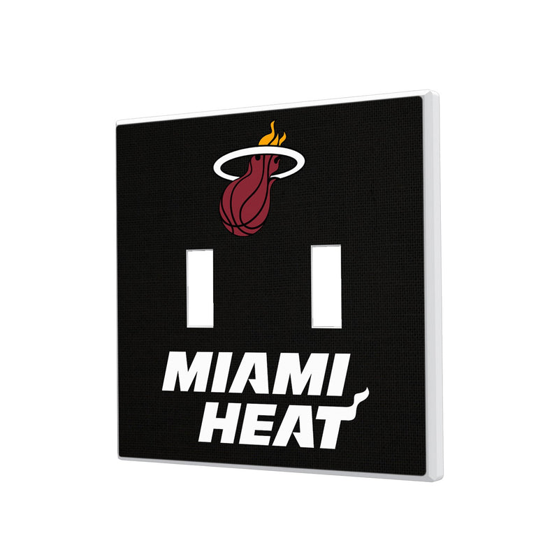 Miami Heat Solid Hidden-Screw Light Switch Plate - Double Toggle