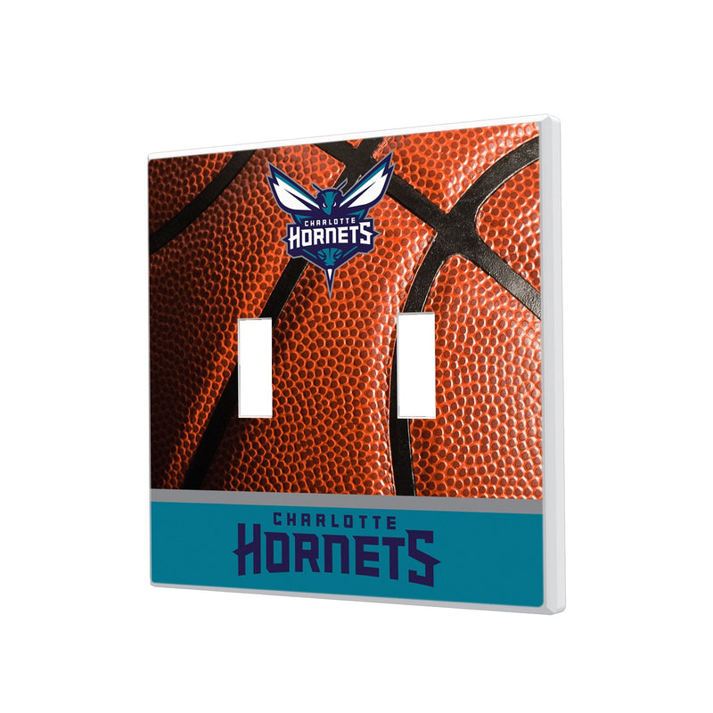 Charlotte Hornets Basketball Hidden-Screw Light Switch Plate - Double Toggle