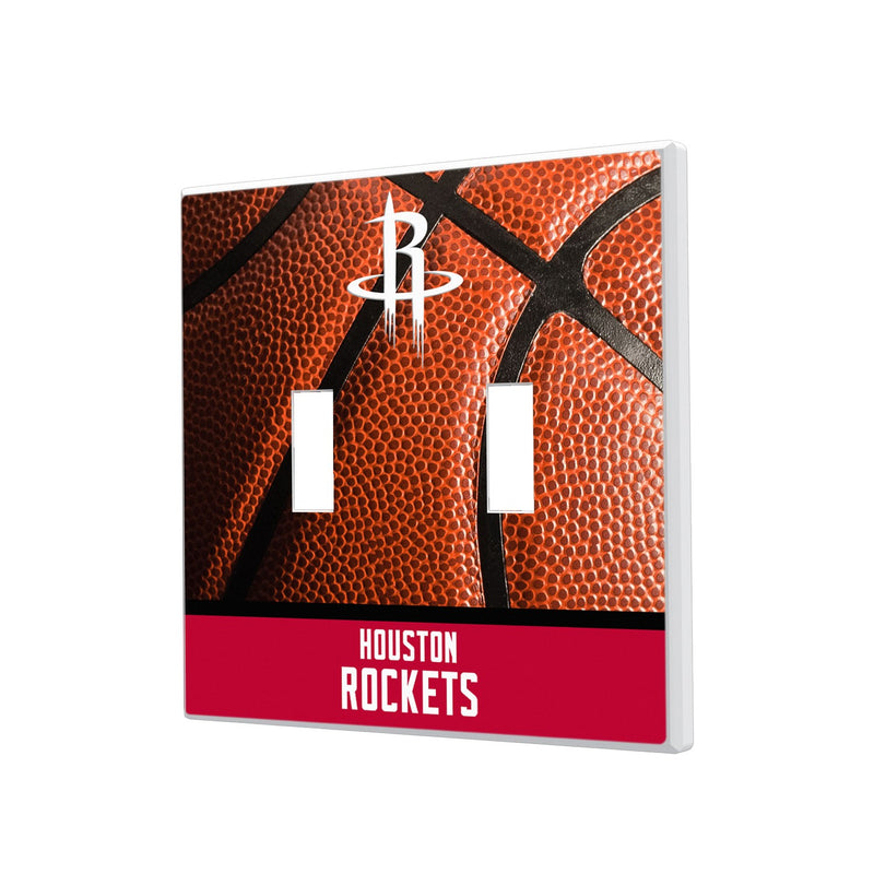 Houston Rockets Basketball Hidden-Screw Light Switch Plate - Double Toggle
