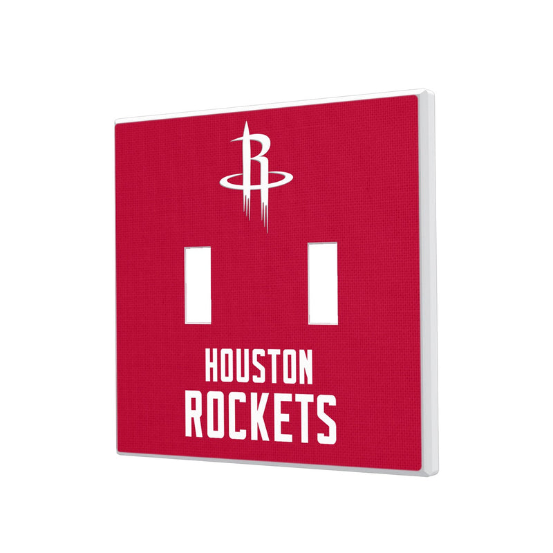 Houston Rockets Solid Hidden-Screw Light Switch Plate - Double Toggle