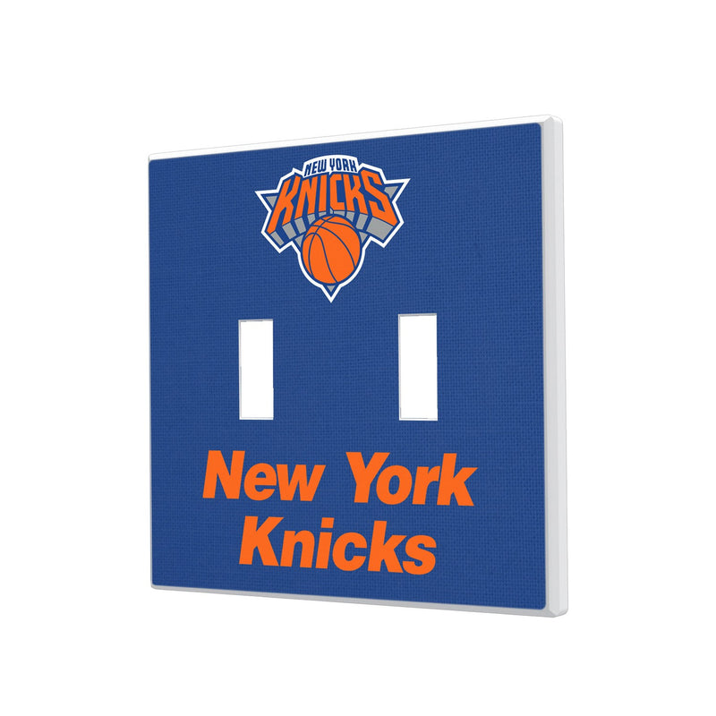 New York Knicks Solid Hidden-Screw Light Switch Plate - Double Toggle