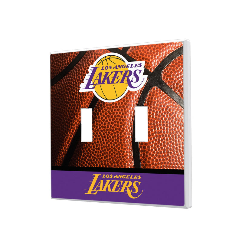 Los Angeles Lakers Basketball Hidden-Screw Light Switch Plate - Double Toggle