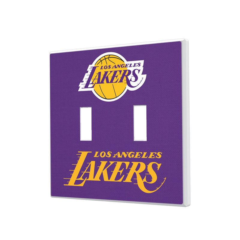 Los Angeles Lakers Solid Hidden-Screw Light Switch Plate - Double Toggle