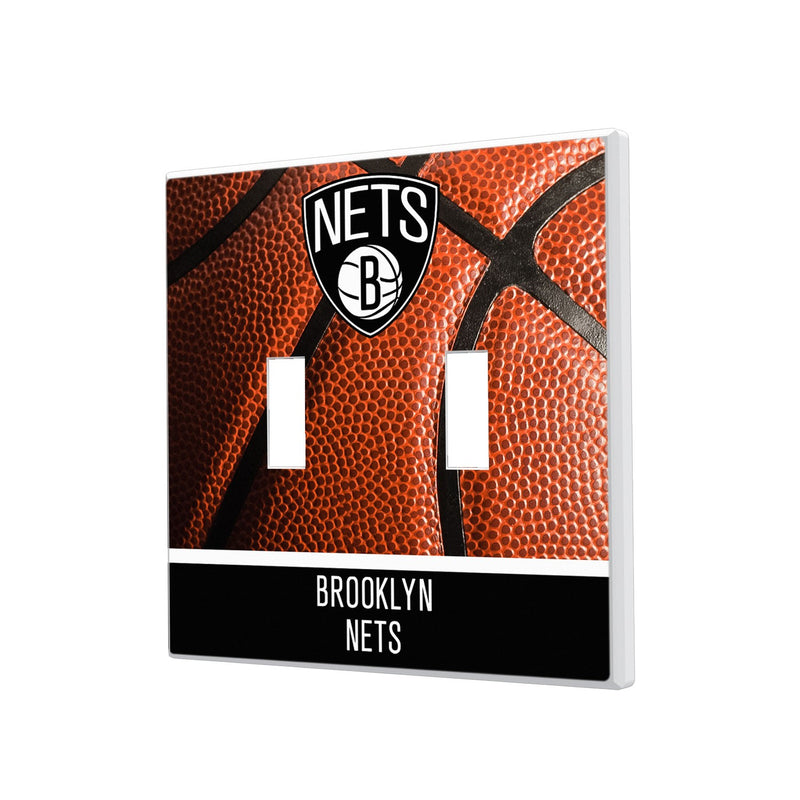 Brooklyn Nets Basketball Hidden-Screw Light Switch Plate - Double Toggle