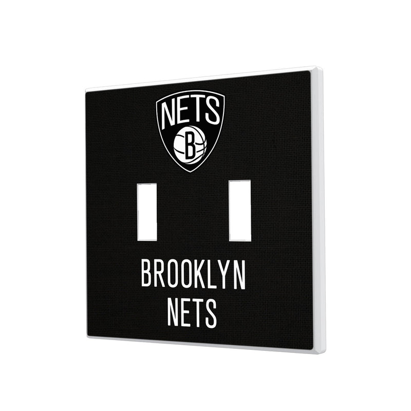 Brooklyn Nets Solid Hidden-Screw Light Switch Plate - Double Toggle