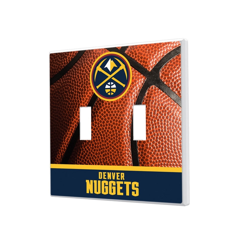 Denver Nuggets Basketball Hidden-Screw Light Switch Plate - Double Toggle