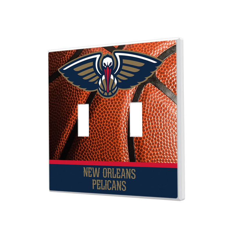 New Orleans Pelicans Basketball Hidden-Screw Light Switch Plate - Double Toggle