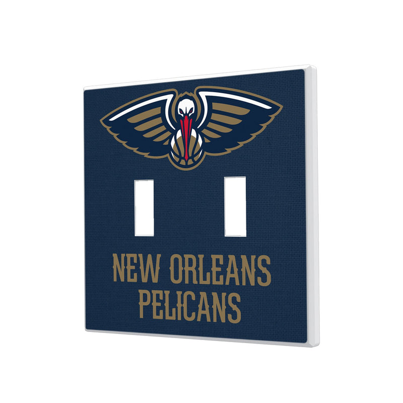 New Orleans Pelicans Solid Hidden-Screw Light Switch Plate - Double Toggle
