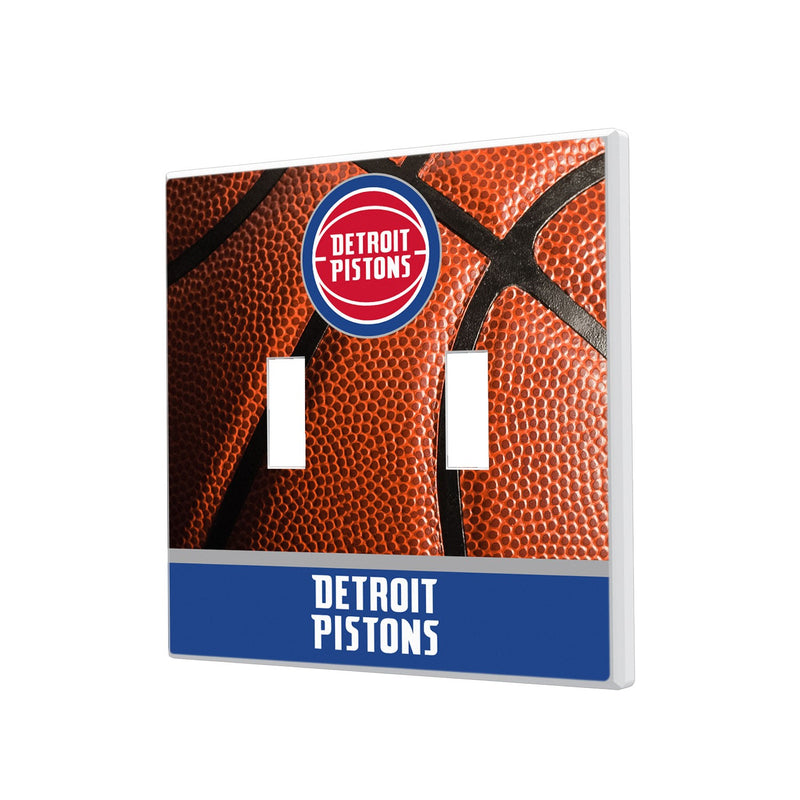 Detroit Pistons Basketball Hidden-Screw Light Switch Plate - Double Toggle