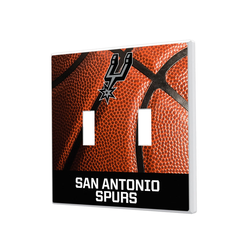 San Antonio Spurs Basketball Hidden-Screw Light Switch Plate - Double Toggle