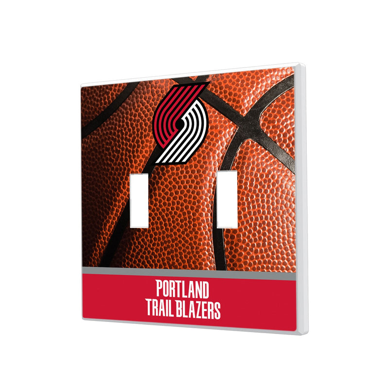 Portland Trail Blazers Basketball Hidden-Screw Light Switch Plate - Double Toggle