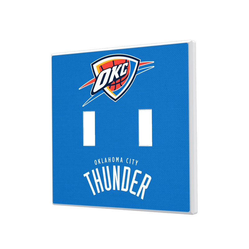 Oklahoma City Thunder Solid Hidden-Screw Light Switch Plate - Double Toggle