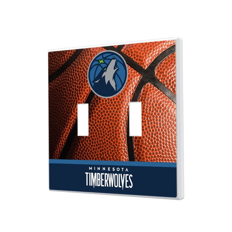 Minnesota Timberwolves Basketball Hidden-Screw Light Switch Plate - Double Toggle