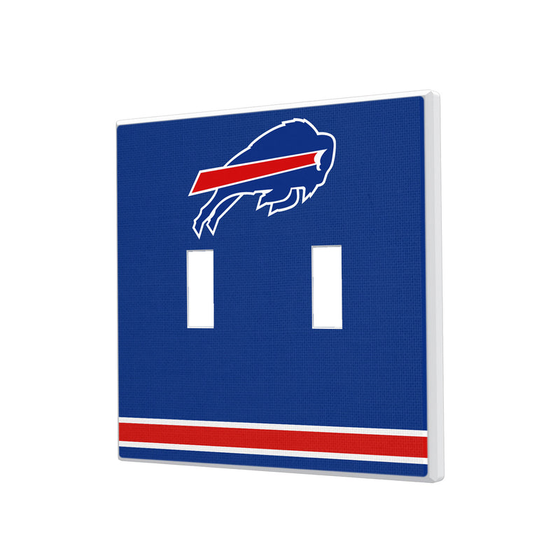 Buffalo Bills Stripe Hidden-Screw Light Switch Plate - Double Toggle