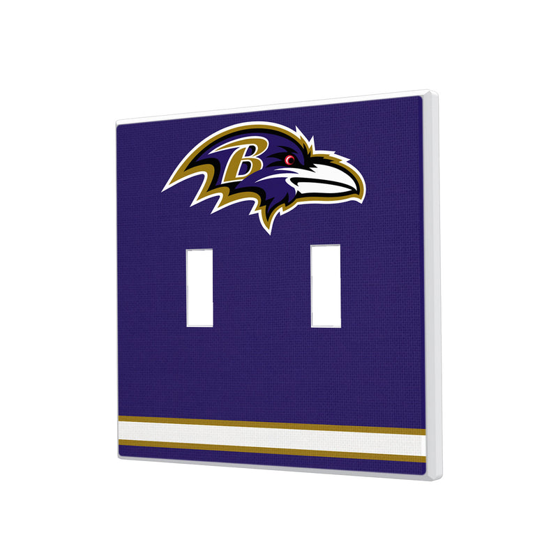 Baltimore Ravens Stripe Hidden-Screw Light Switch Plate - Double Toggle