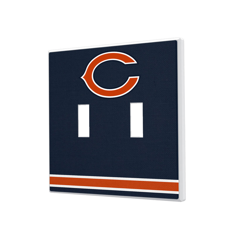 Chicago Bears Stripe Hidden-Screw Light Switch Plate - Double Toggle