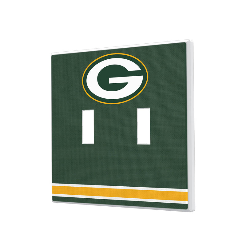 Green Bay Packers Stripe Hidden-Screw Light Switch Plate - Double Toggle