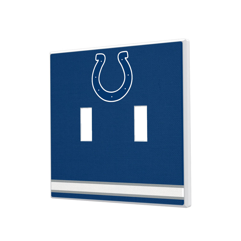 Indianapolis Colts Stripe Hidden-Screw Light Switch Plate - Double Toggle