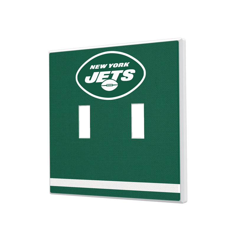 New York Jets Stripe Hidden-Screw Light Switch Plate - Double Toggle