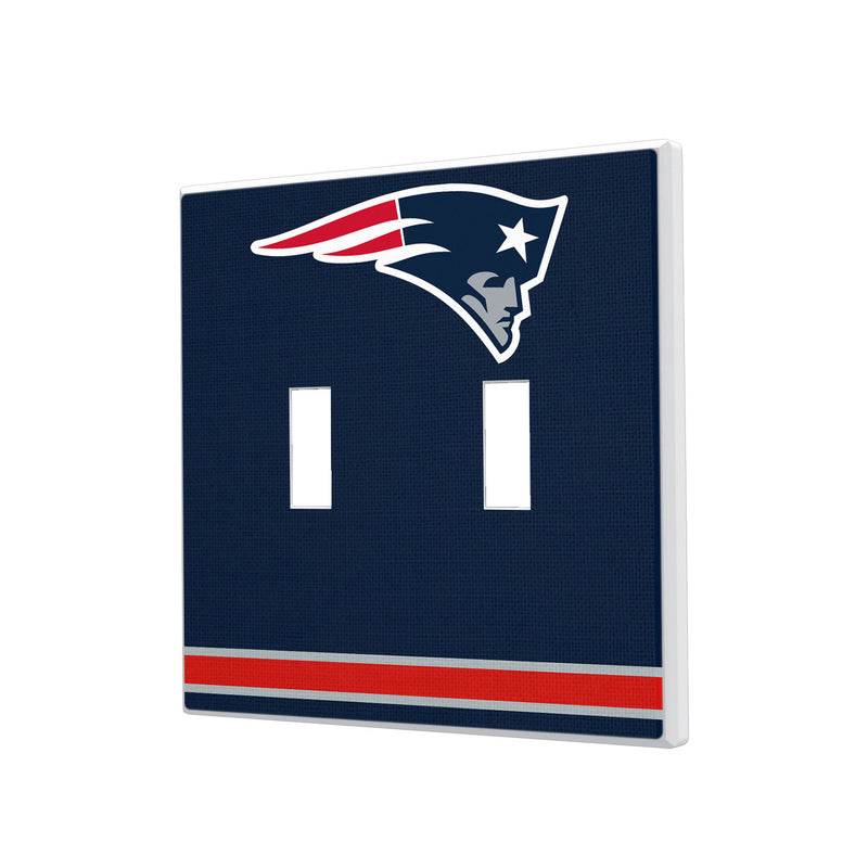 New England Patriots Stripe Hidden-Screw Light Switch Plate - Double Toggle