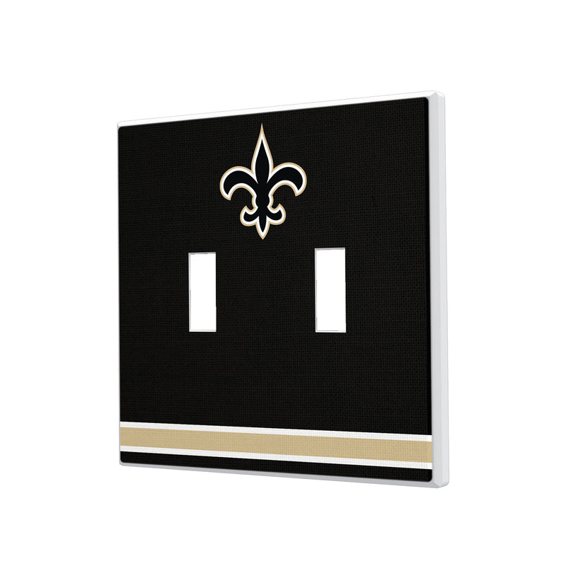 New Orleans Saints Stripe Hidden-Screw Light Switch Plate - Double Toggle
