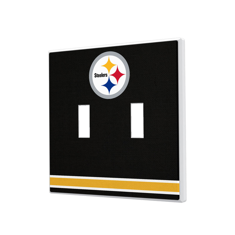 Pittsburgh Steelers Stripe Hidden-Screw Light Switch Plate - Double Toggle