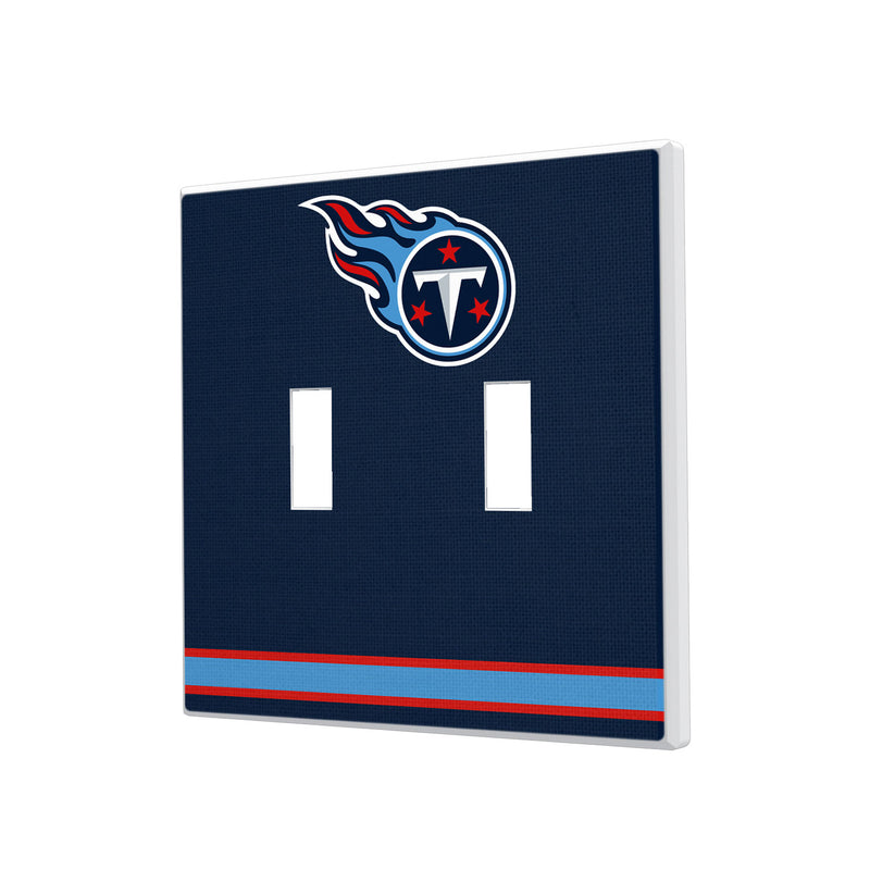 Tennessee Titans Stripe Hidden-Screw Light Switch Plate - Double Toggle
