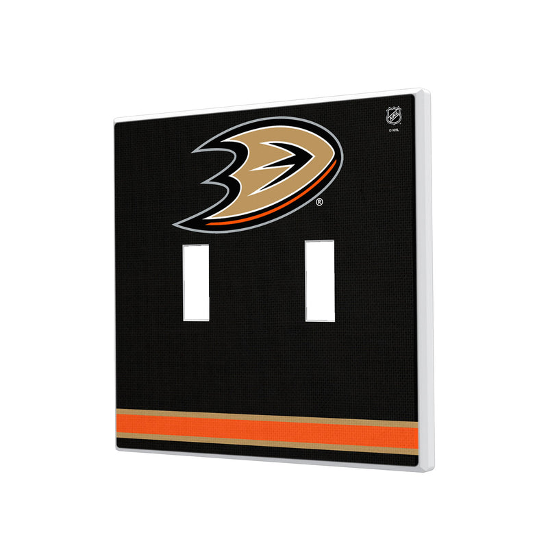 Anaheim Ducks Stripe Hidden-Screw Light Switch Plate - Double Toggle