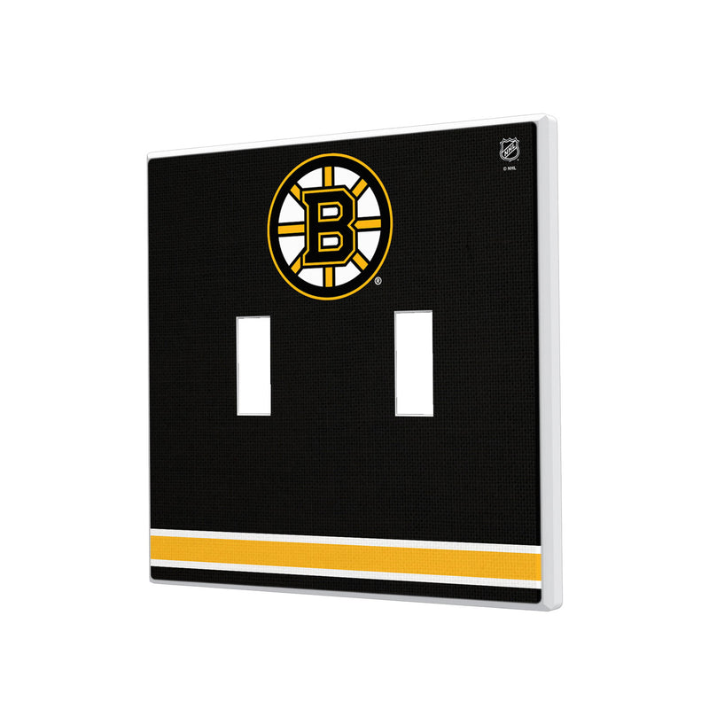 Boston Bruins Stripe Hidden-Screw Light Switch Plate - Double Toggle