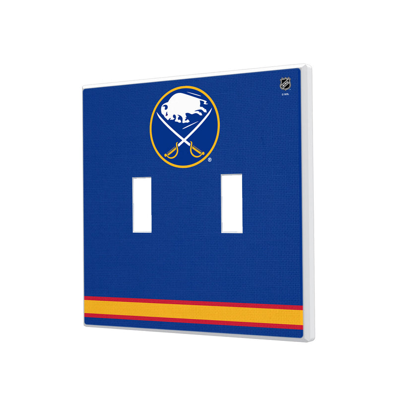 Buffalo Sabres Stripe Hidden-Screw Light Switch Plate - Double Toggle