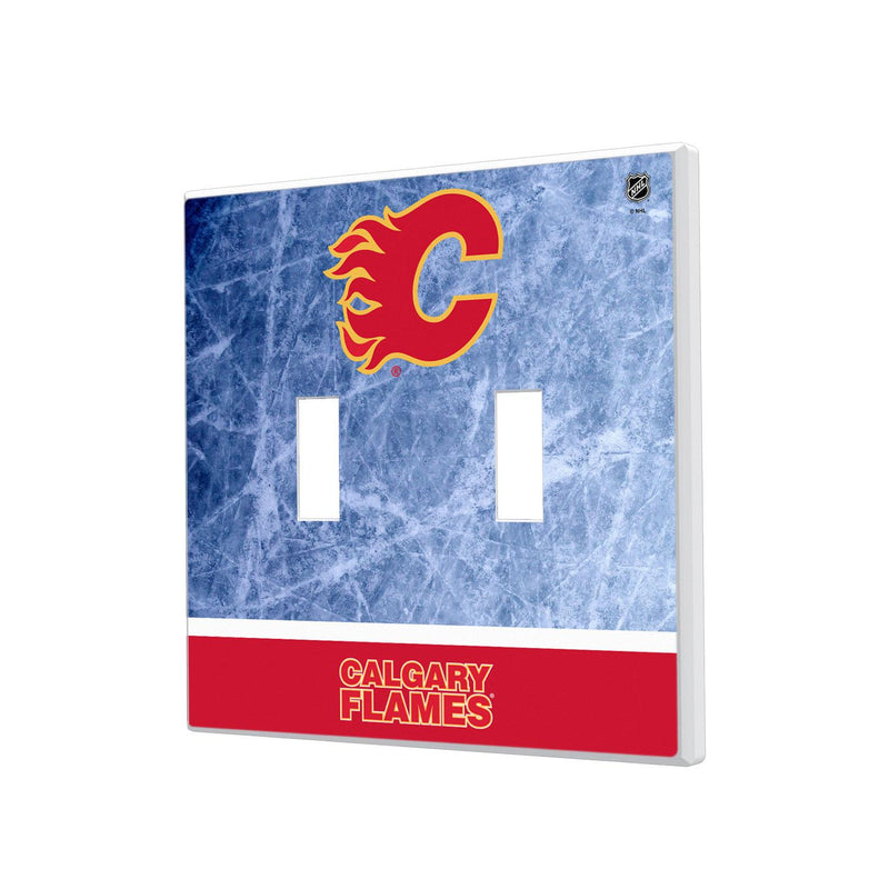 Calgary Flames Ice Wordmark Hidden-Screw Light Switch Plate
