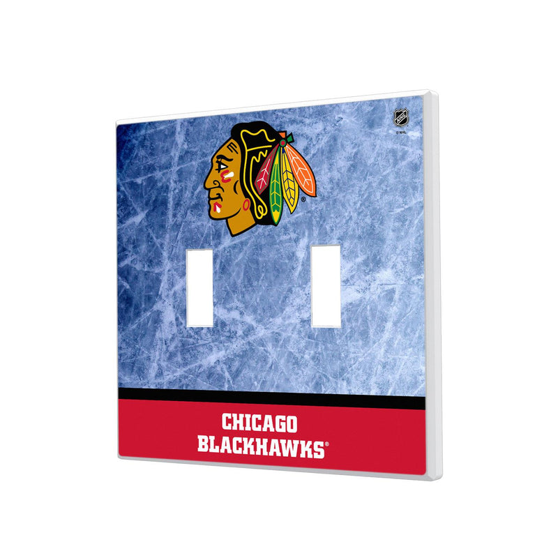 Chicago Blackhawks Ice Wordmark Hidden-Screw Light Switch Plate
