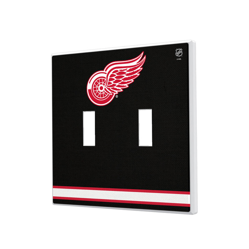 Detroit Red Wings Stripe Hidden-Screw Light Switch Plate - Double Toggle