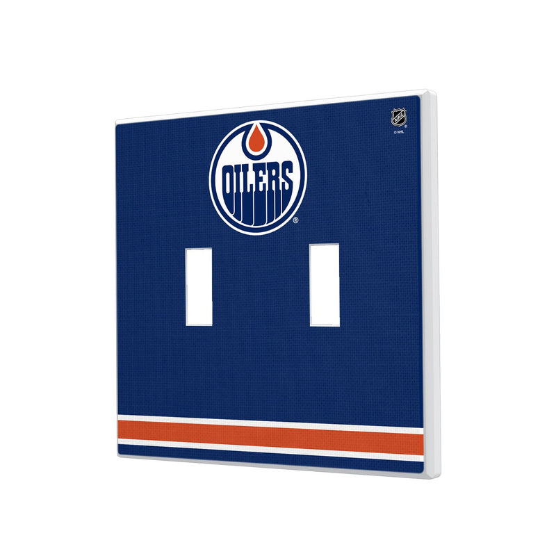 Edmonton Oilers Stripe Hidden-Screw Light Switch Plate - Double Toggle