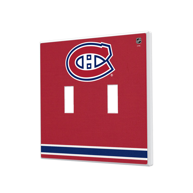 Montreal Canadiens Stripe Hidden-Screw Light Switch Plate - Double Toggle