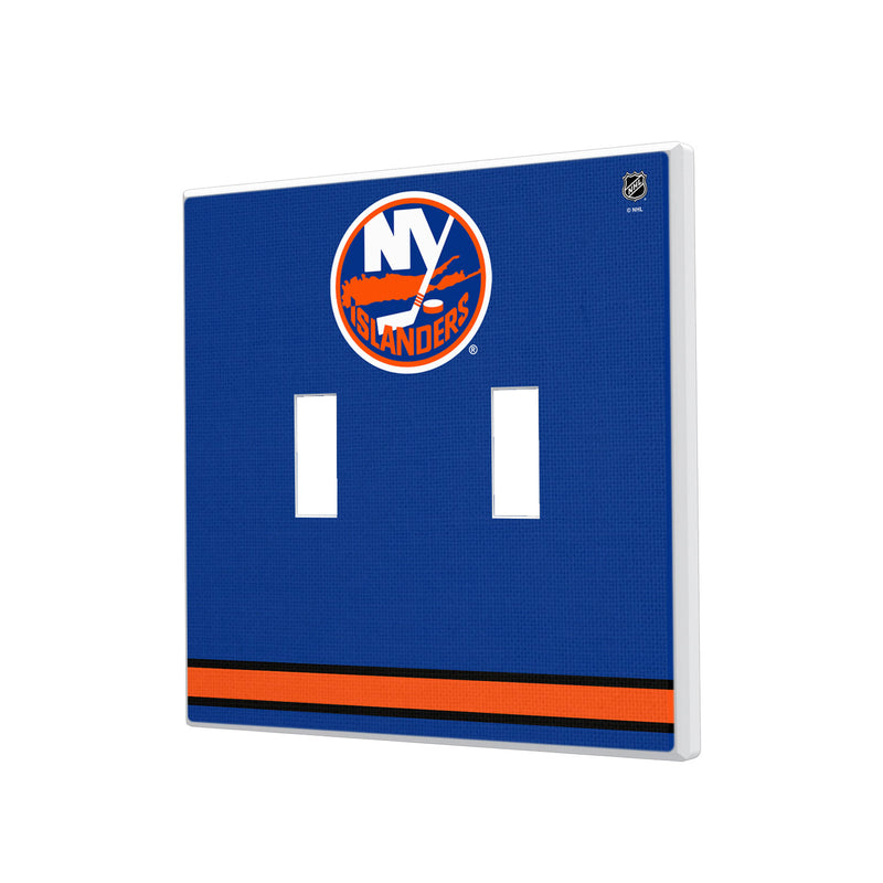 New York Islanders Stripe Hidden-Screw Light Switch Plate - Double Toggle