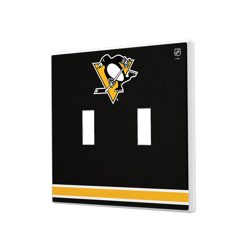 Pittsburgh Penguins Stripe Hidden-Screw Light Switch Plate - Double Toggle