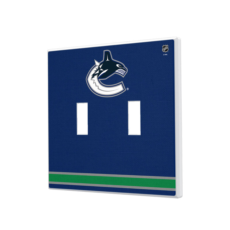 Vancouver Canucks Stripe Hidden-Screw Light Switch Plate - Double Toggle