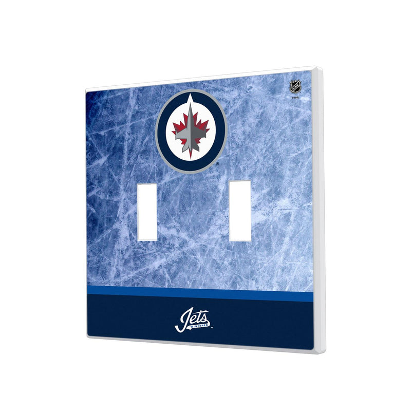 Winnipeg Jets Ice Wordmark Hidden-Screw Light Switch Plate