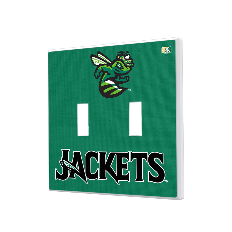 Augusta GreenJackets Solid Hidden-Screw Light Switch Plate - Double Toggle